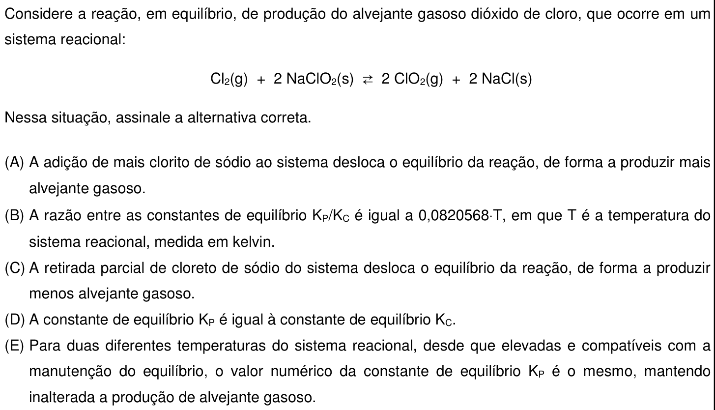 Questão 40 no caderno Prova objetiva do IME 2017