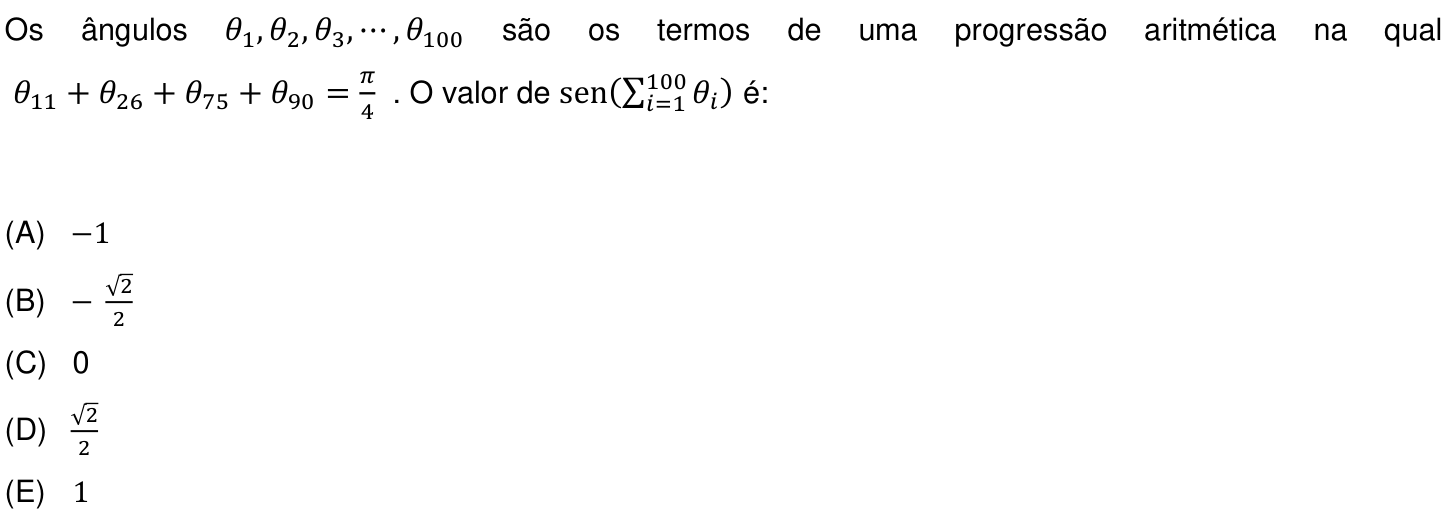 Questão 2 no caderno Prova objetiva do IME 2019