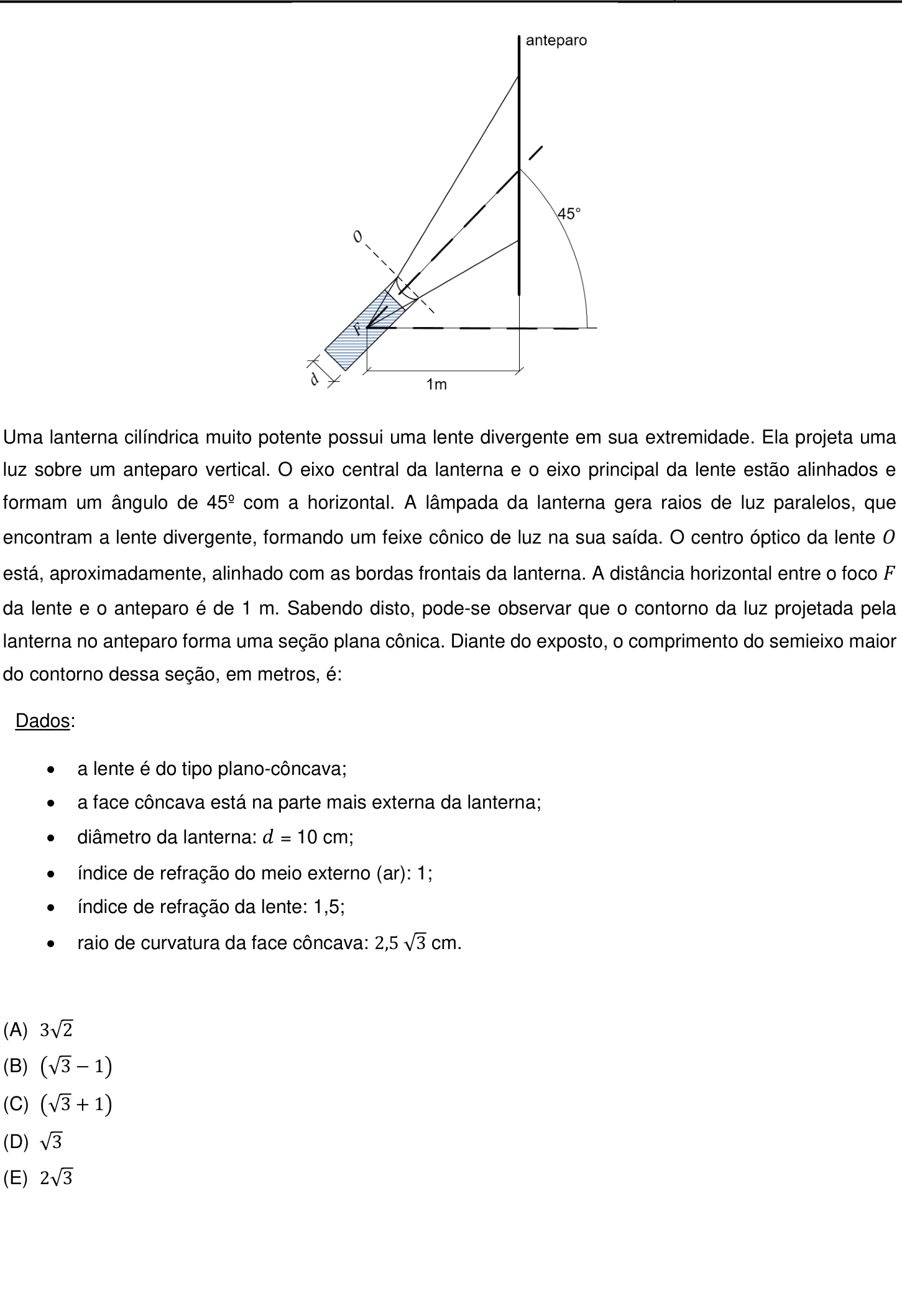 Questão 17 no caderno Prova objetiva do IME 2019