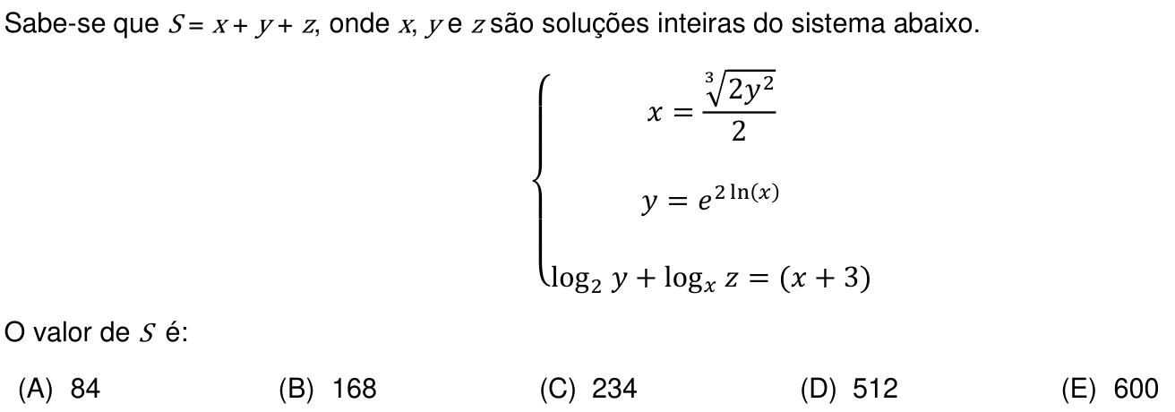 Questão 4 no caderno Prova objetiva do IME 2020