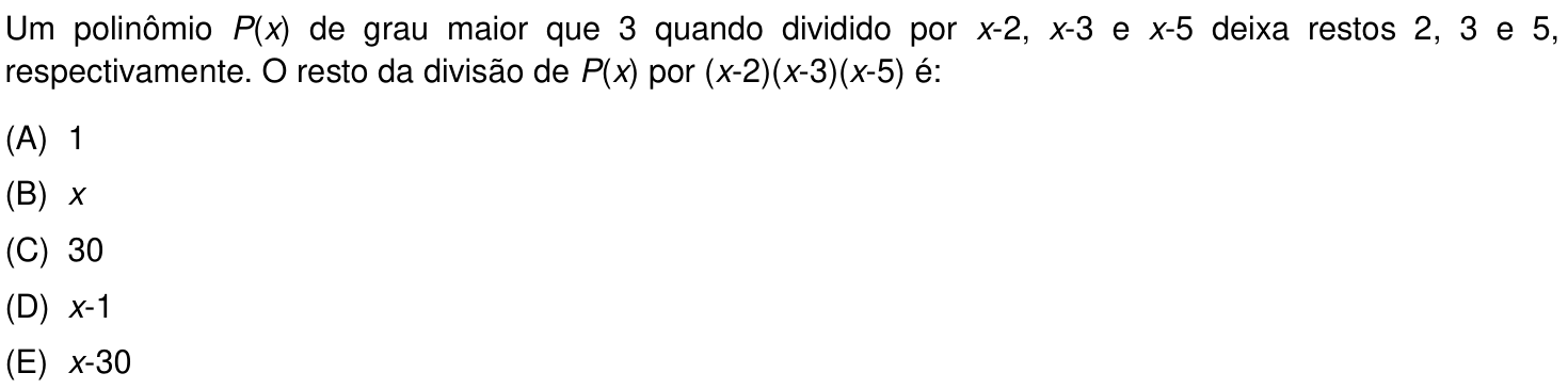 Questão 6 no caderno Prova objetiva do IME 2020
