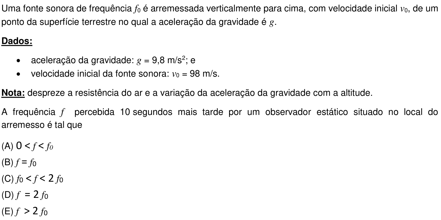 Questão 16 no caderno Prova objetiva do IME 2020