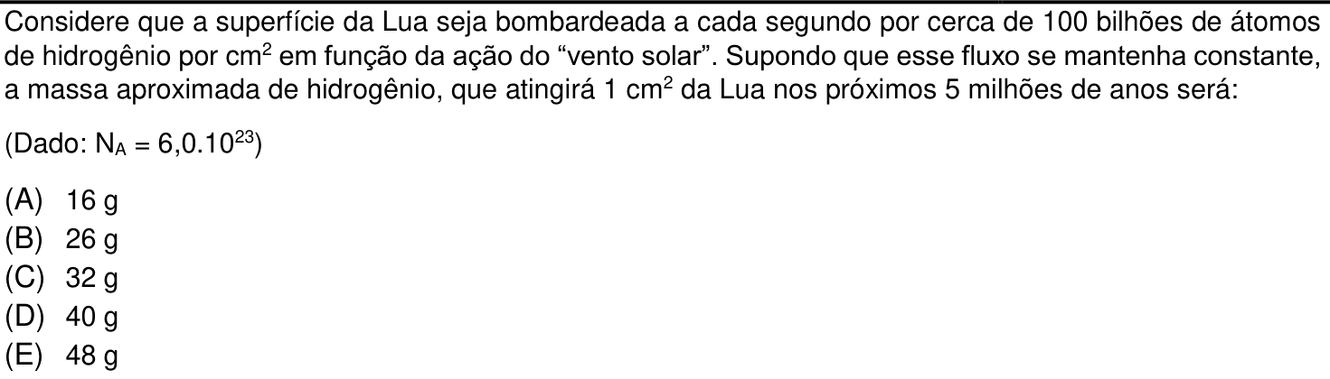 Questão 31 no caderno Prova objetiva do IME 2020
