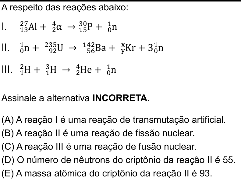 Questão 32 no caderno Prova objetiva do IME 2020