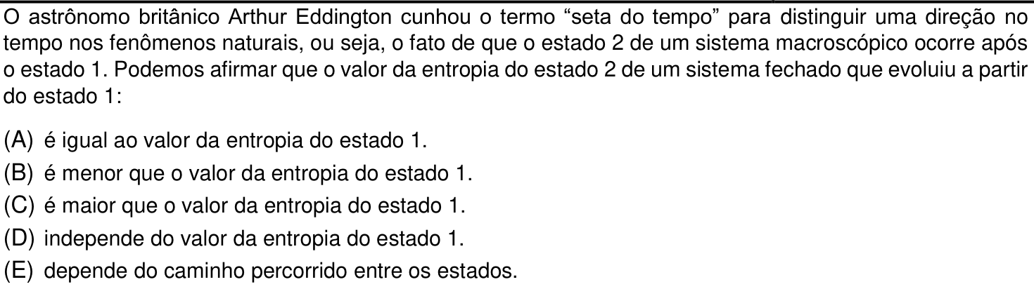 Questão 36 no caderno Prova objetiva do IME 2020
