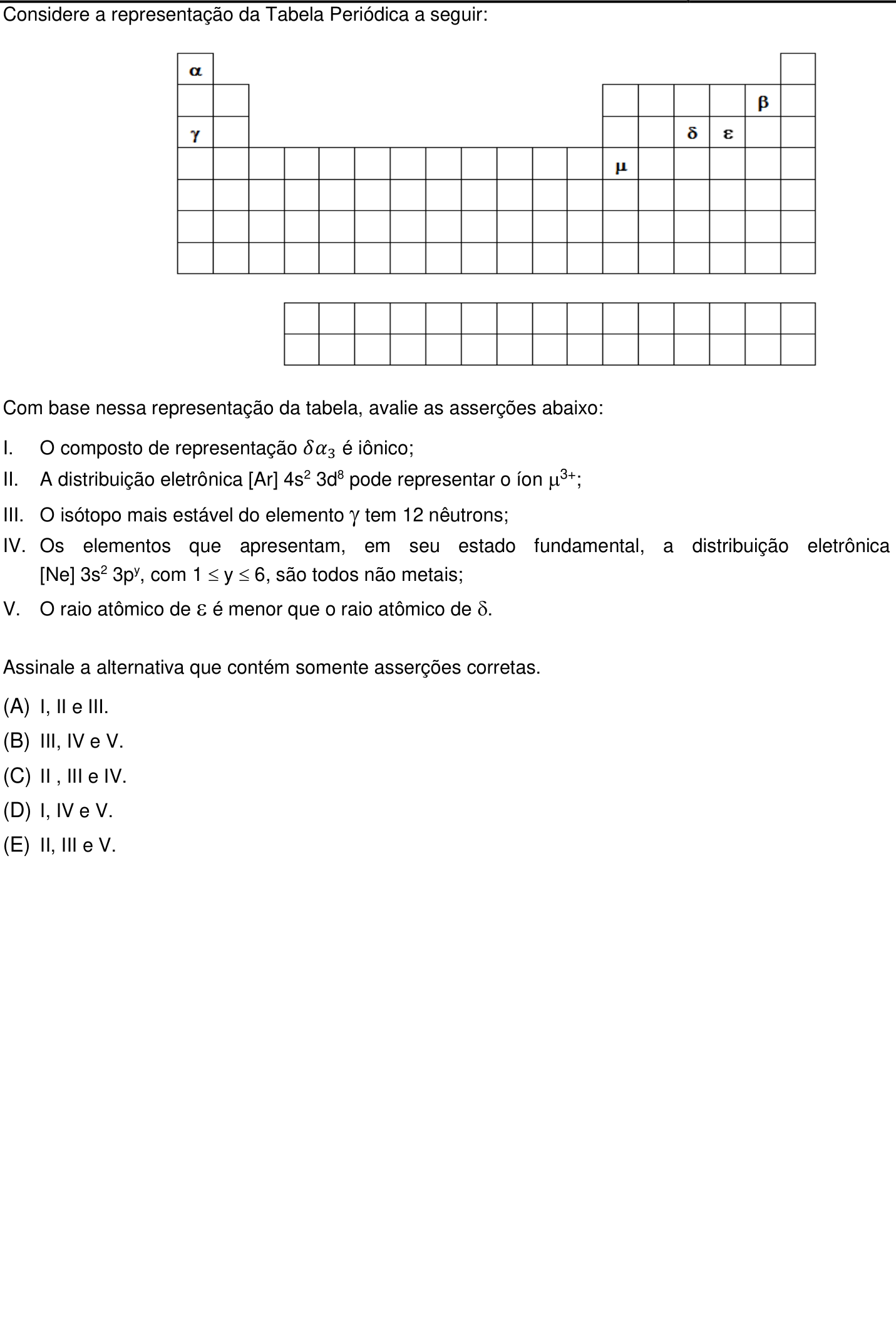 Questão 38 no caderno Prova objetiva do IME 2020