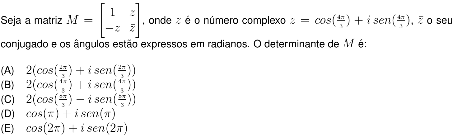 Questão 6 no caderno Prova objetiva do IME 2021