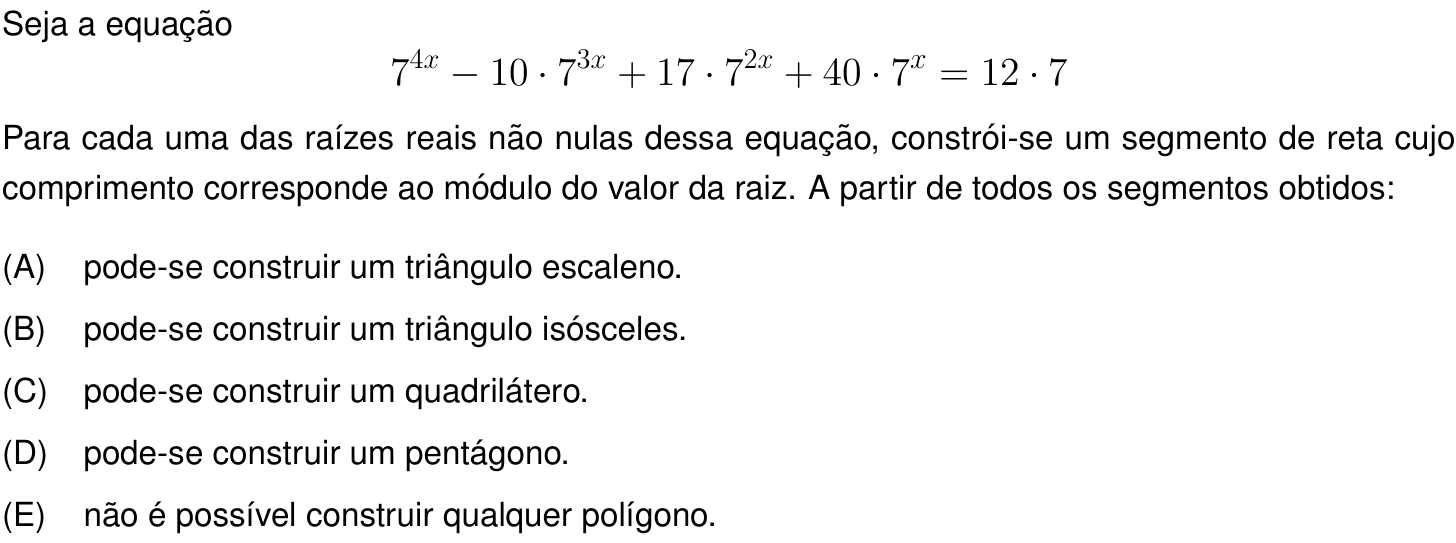 Questão 10 no caderno Prova objetiva do IME 2021