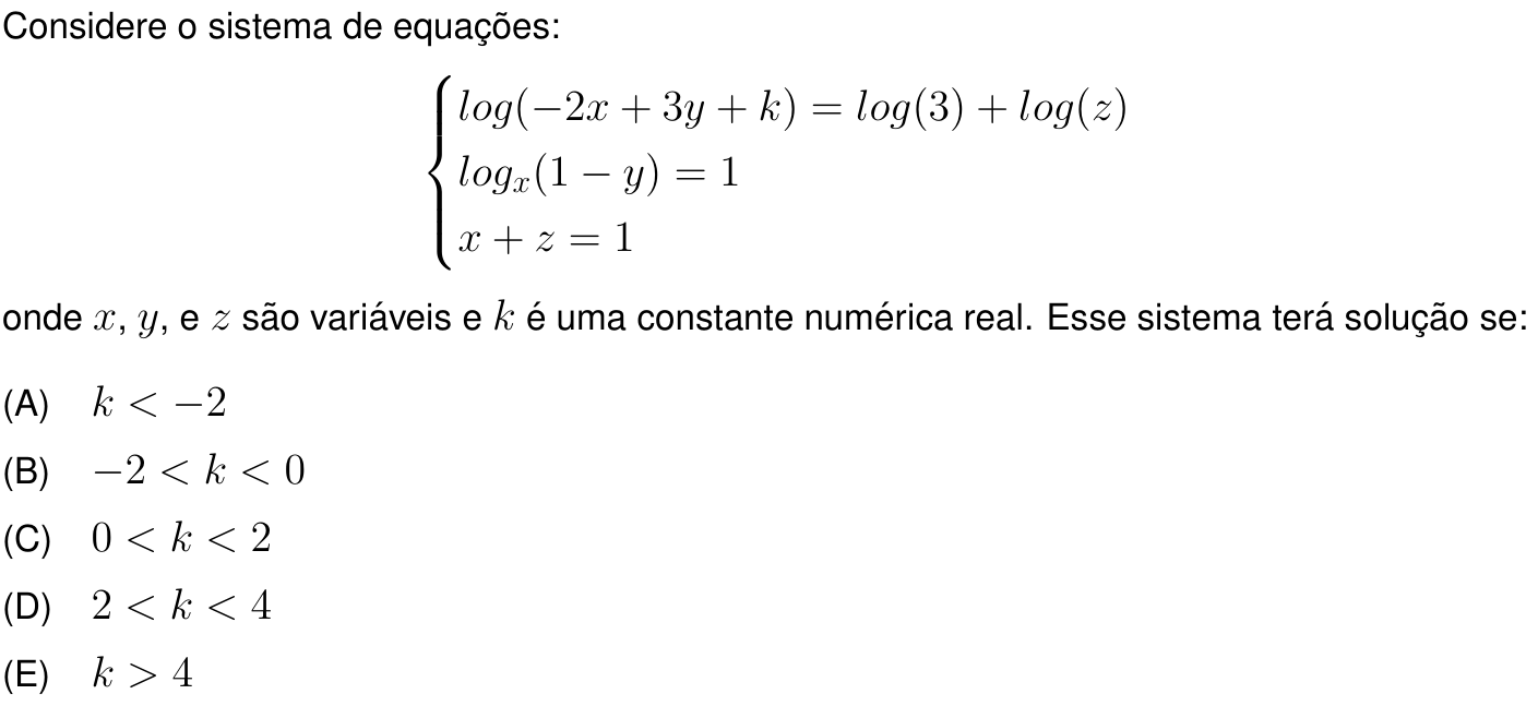 Questão 11 no caderno Prova objetiva do IME 2021