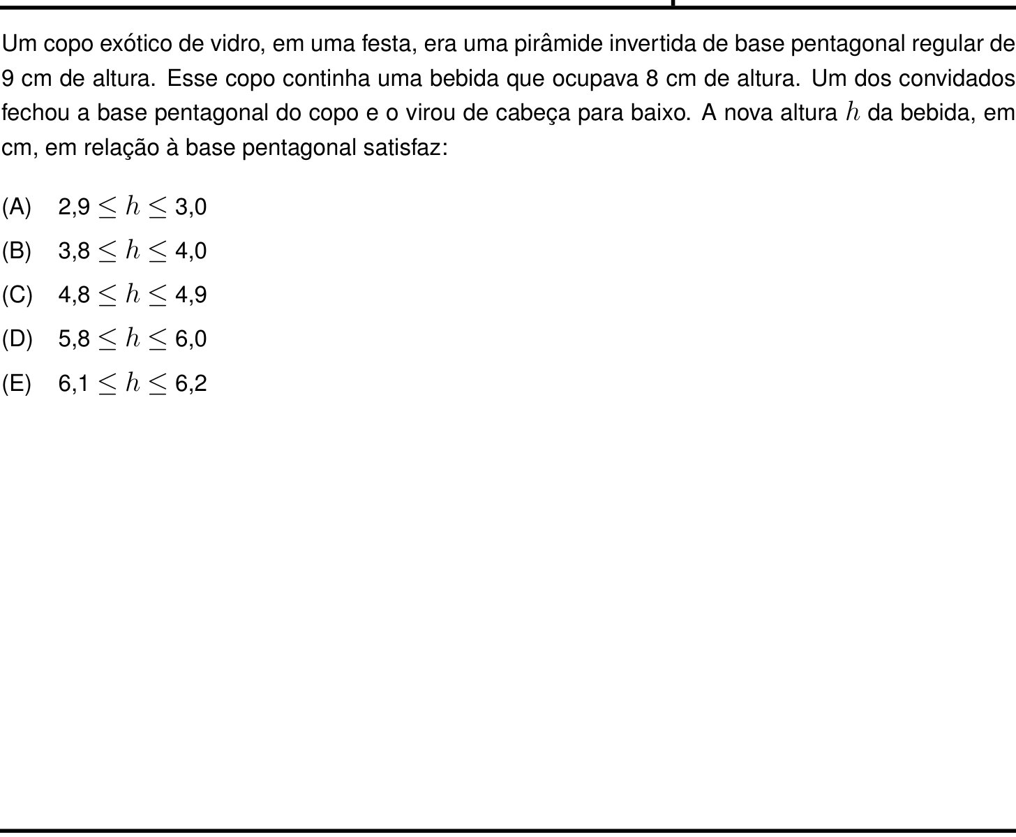 Questão 15 no caderno Prova objetiva do IME 2021