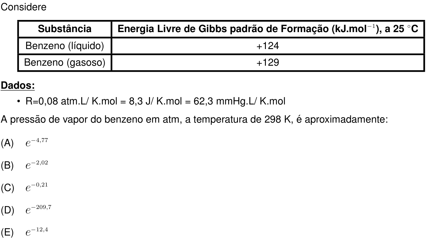 Questão 31 no caderno Prova objetiva do IME 2021