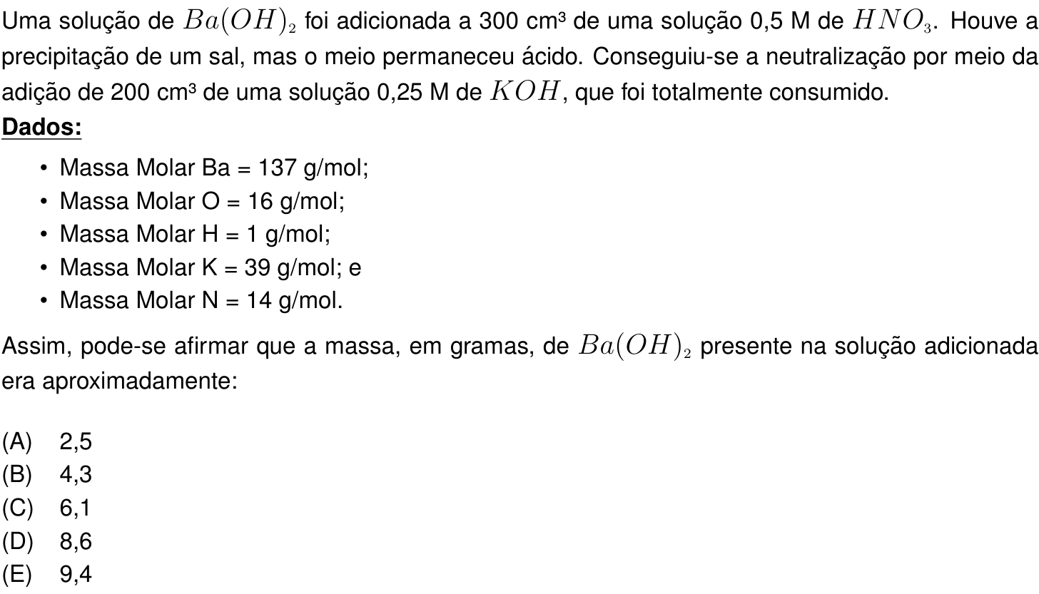 Questão 33 no caderno Prova objetiva do IME 2021
