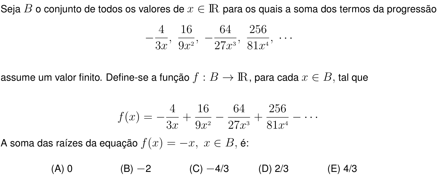 Questão 2 no caderno Prova objetiva do IME 2022