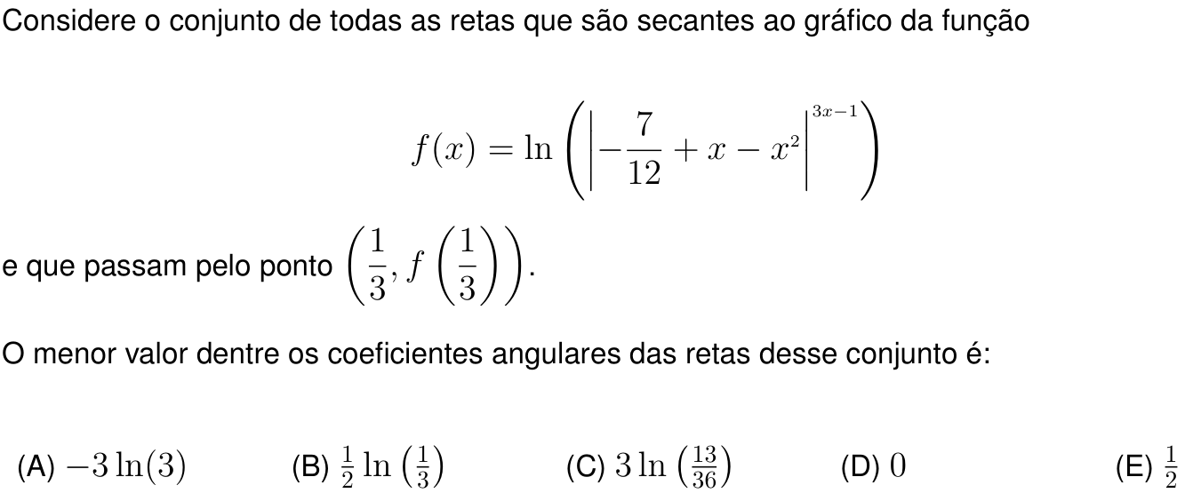Questão 3 no caderno Prova objetiva do IME 2022