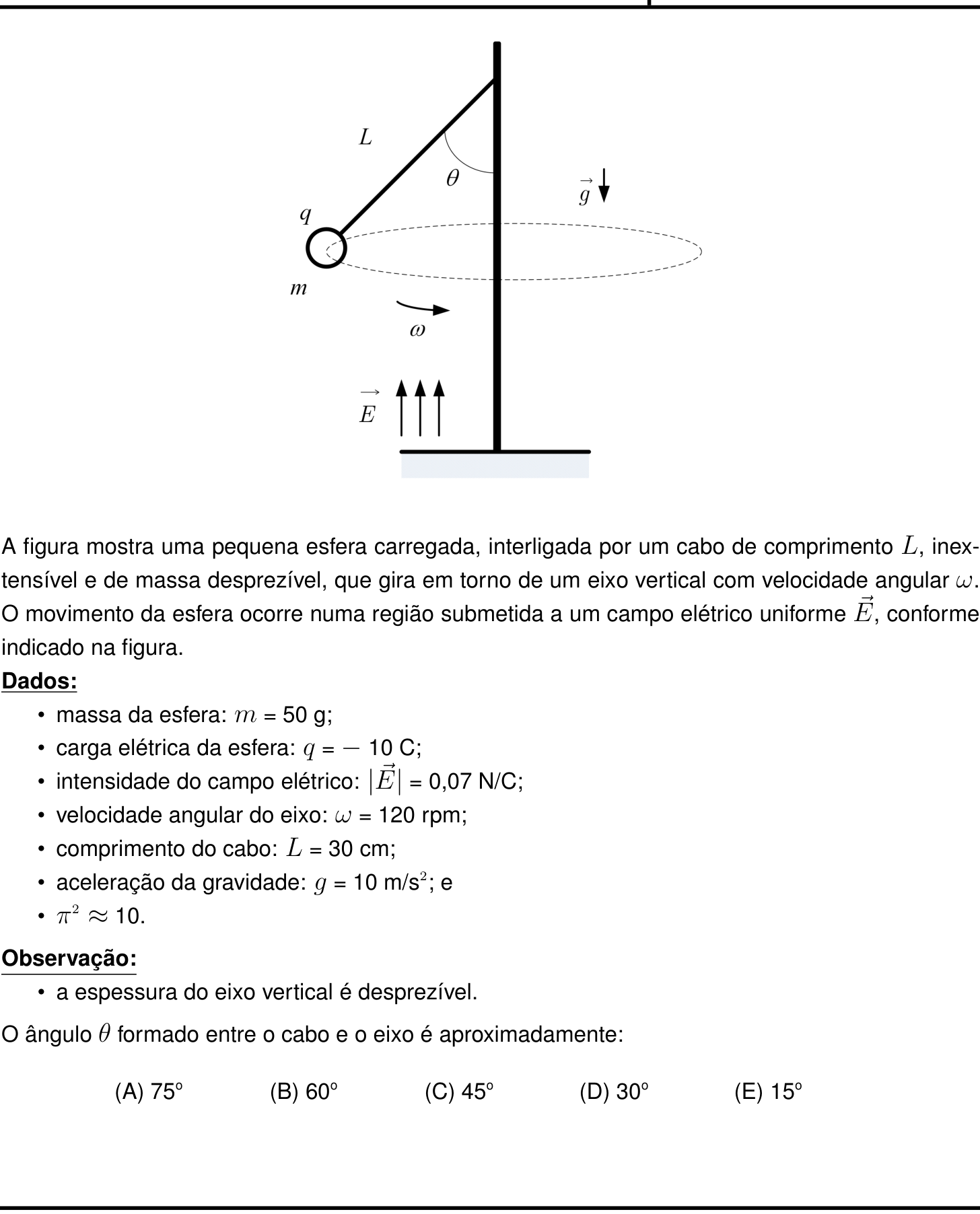 Questão 16 no caderno Prova objetiva do IME 2022
