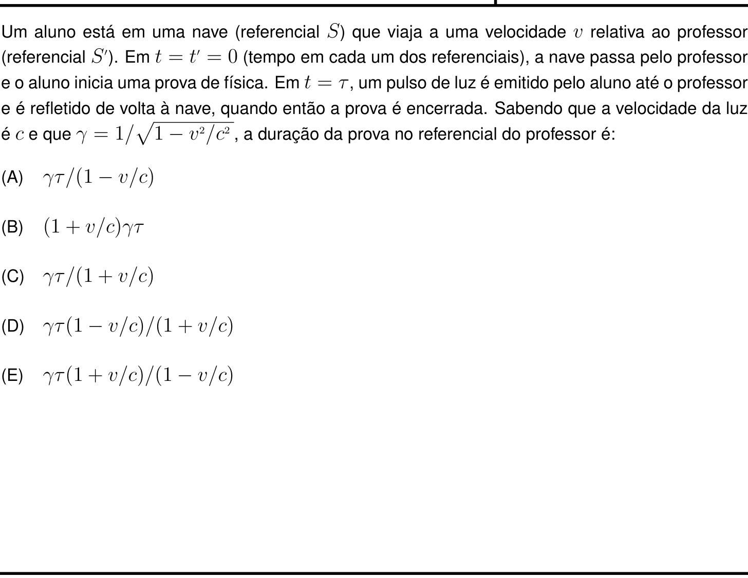Questão 21 no caderno Prova objetiva do IME 2022