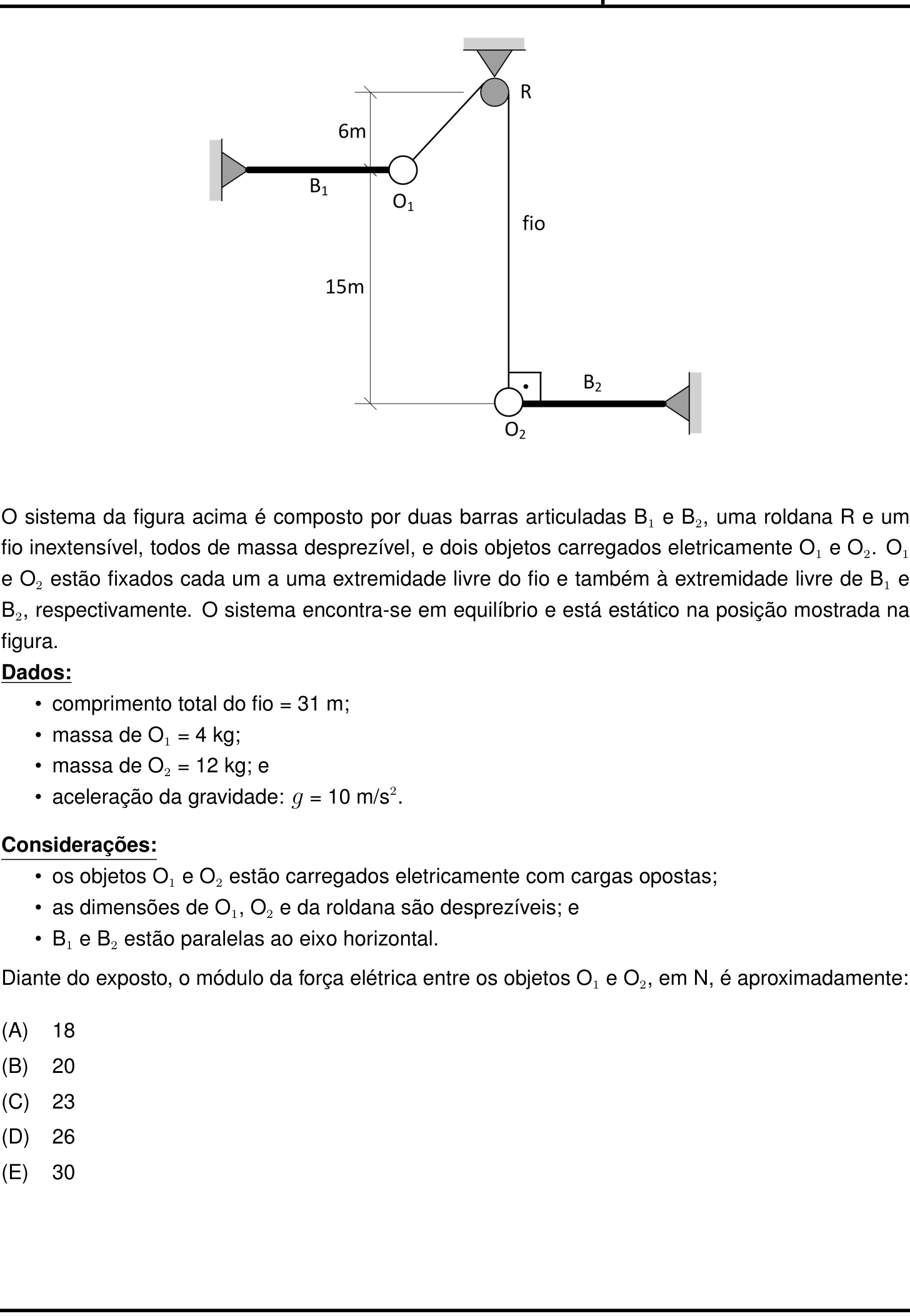 Questão 23 no caderno Prova objetiva do IME 2022