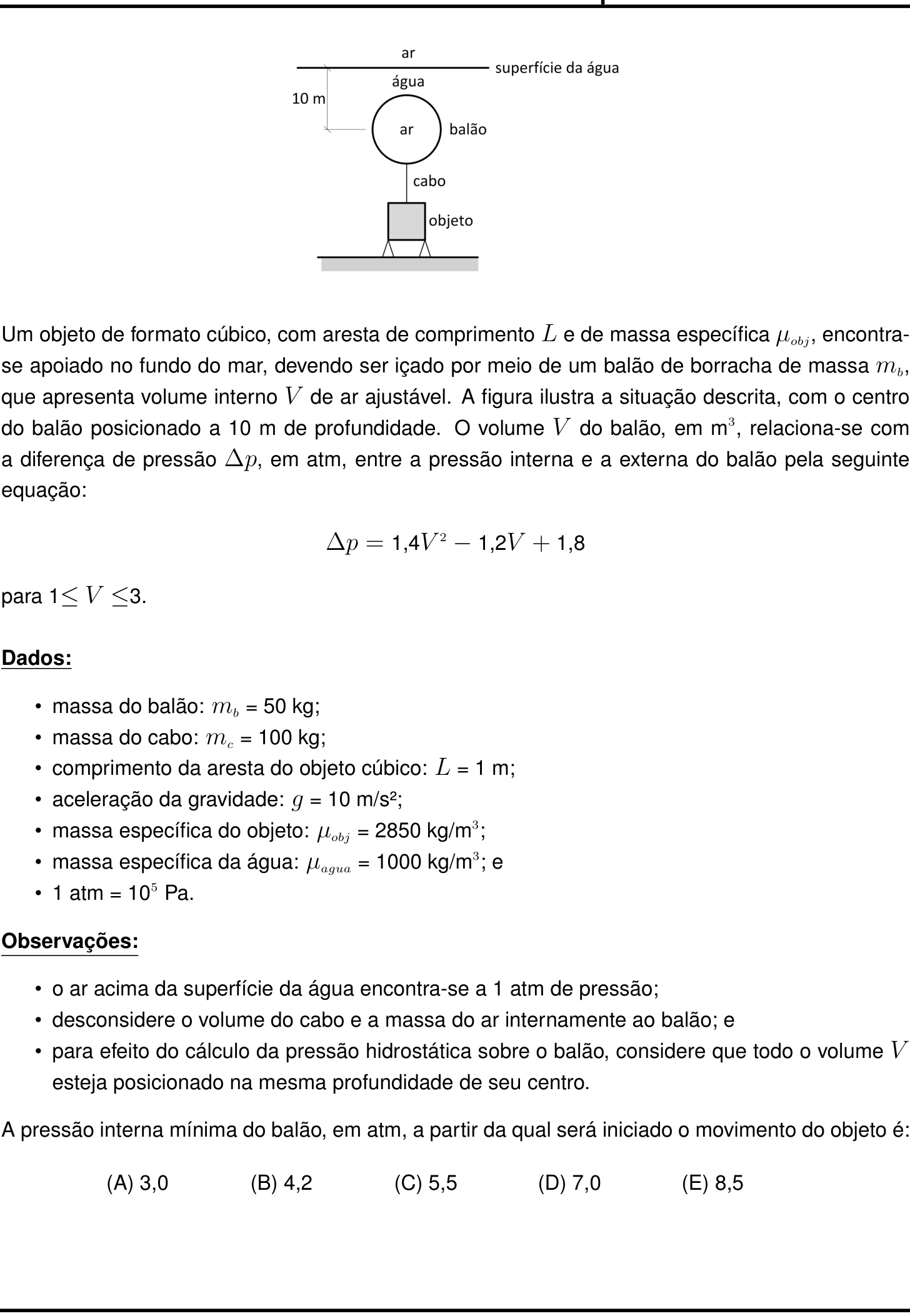 Questão 26 no caderno Prova objetiva do IME 2022