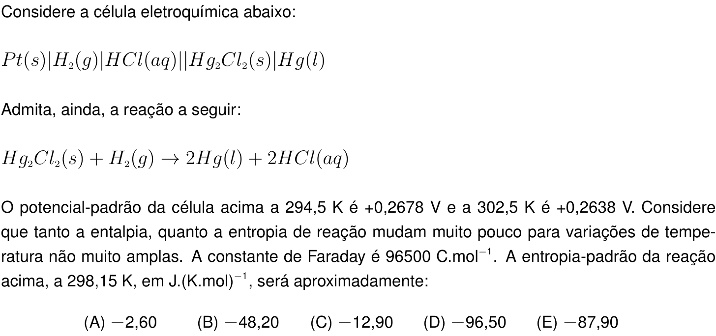 Questão 38 no caderno Prova objetiva do IME 2022
