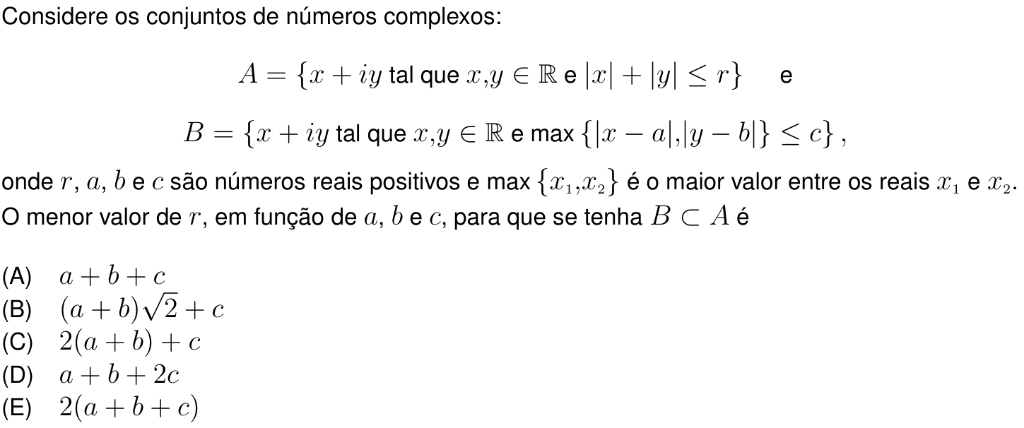 Questão 3 no caderno Prova objetiva do IME 2023