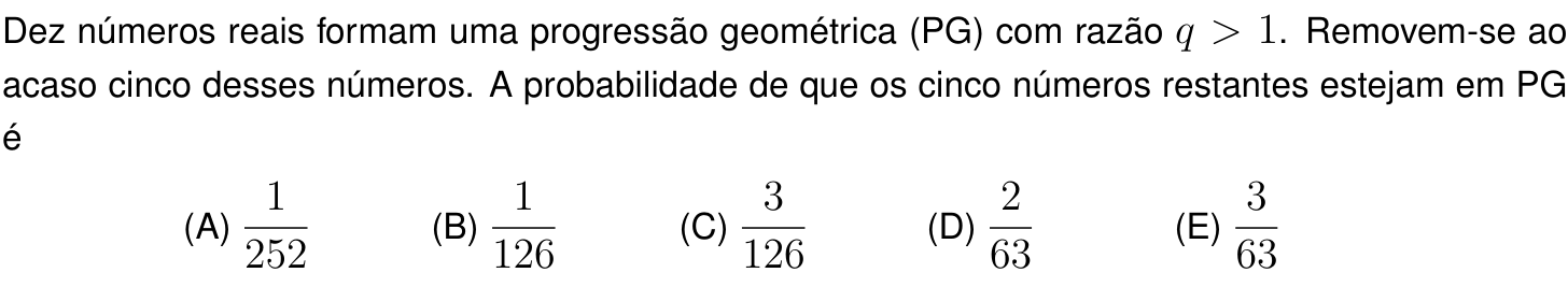 Questão 5 no caderno Prova objetiva do IME 2023