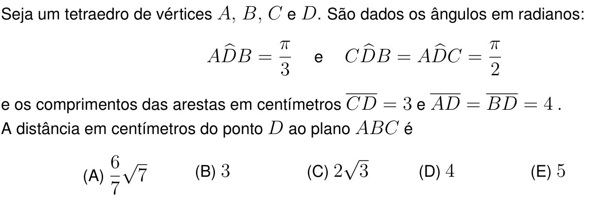 Questão 6 no caderno Prova objetiva do IME 2023