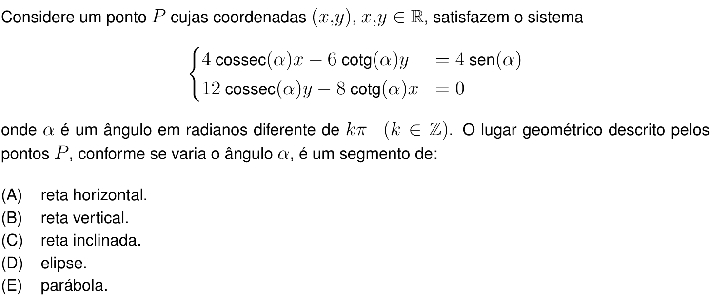 Questão 10 no caderno Prova objetiva do IME 2023