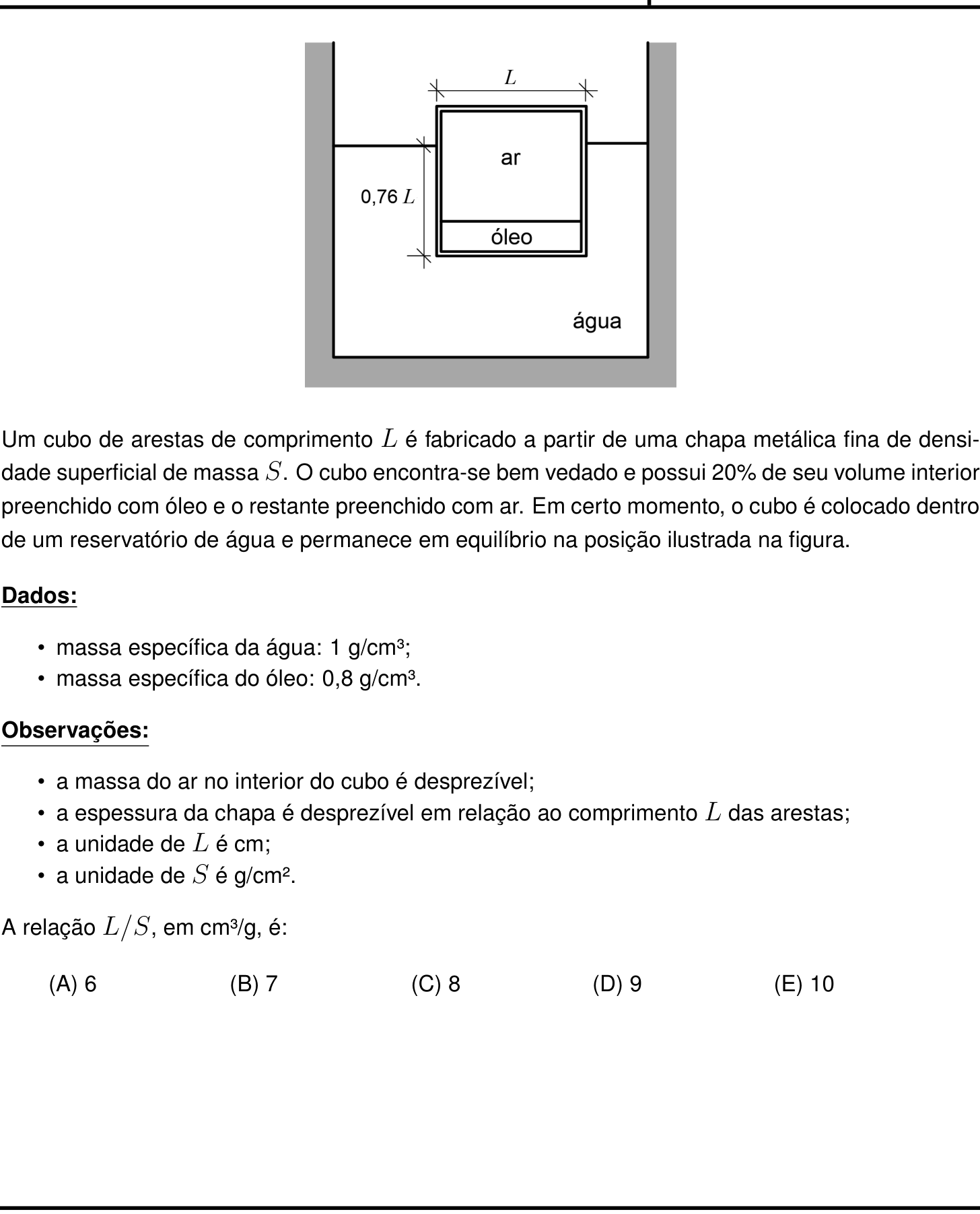 Questão 16 no caderno Prova objetiva do IME 2023