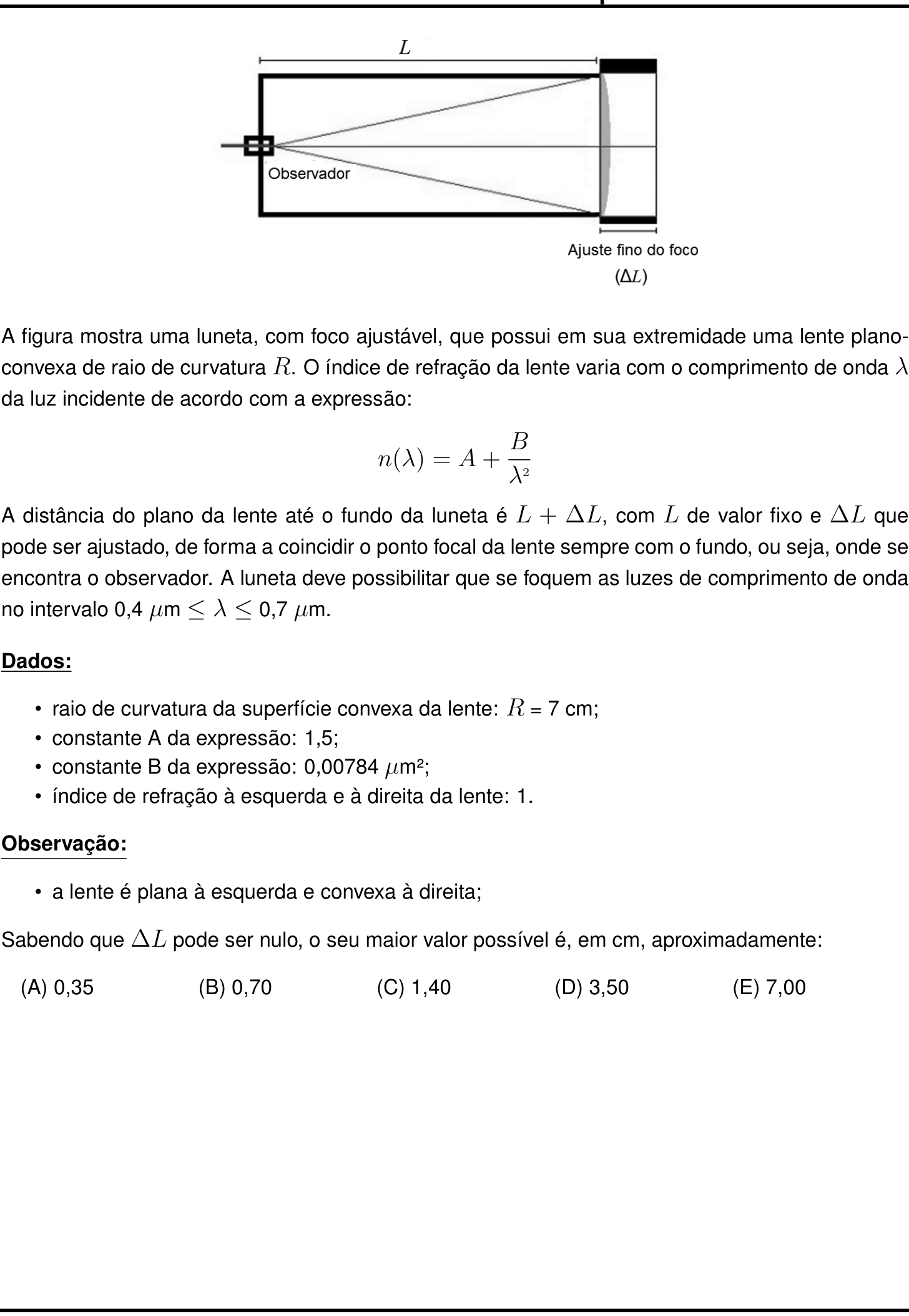Questão 30 no caderno Prova objetiva do IME 2023