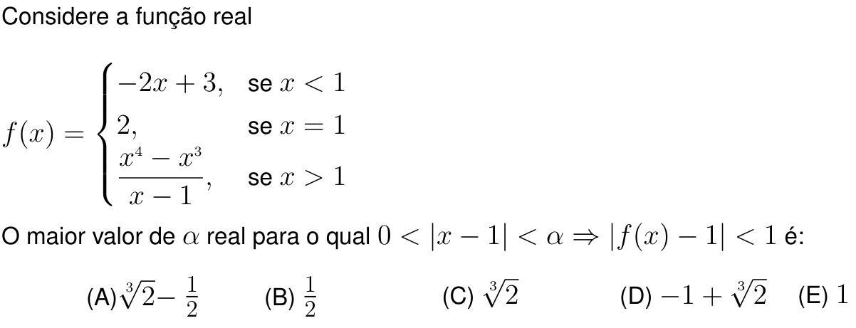 Questão 5 no caderno Prova objetiva do IME 2024