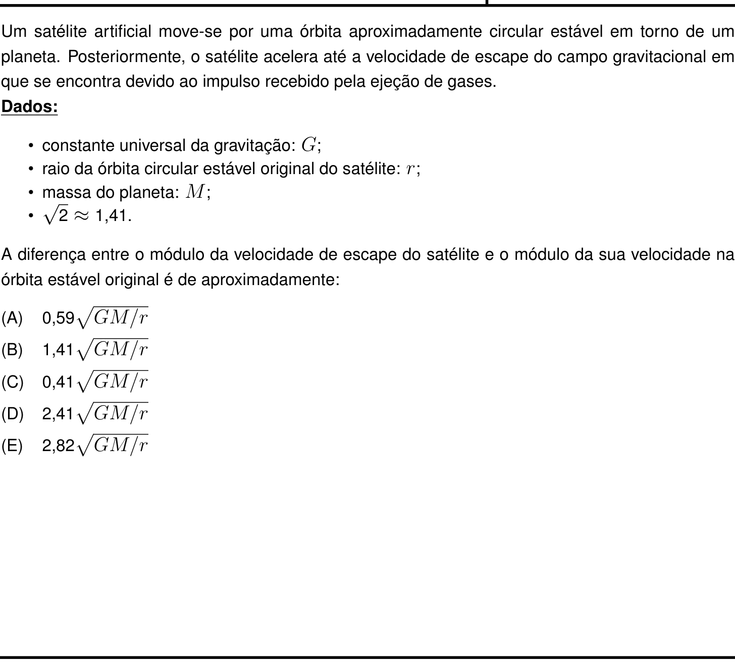 Questão 25 no caderno Prova objetiva do IME 2024