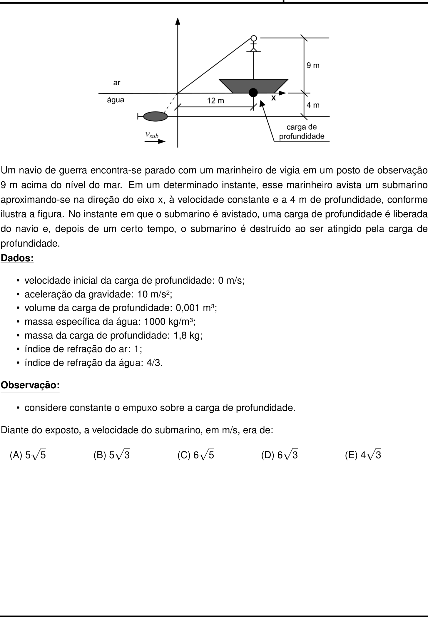 Questão 27 no caderno Prova objetiva do IME 2024