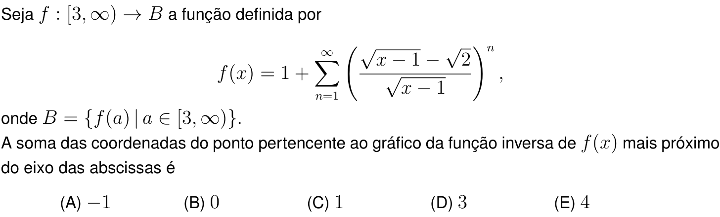 Questão 2 no caderno Prova objetiva do IME 2025