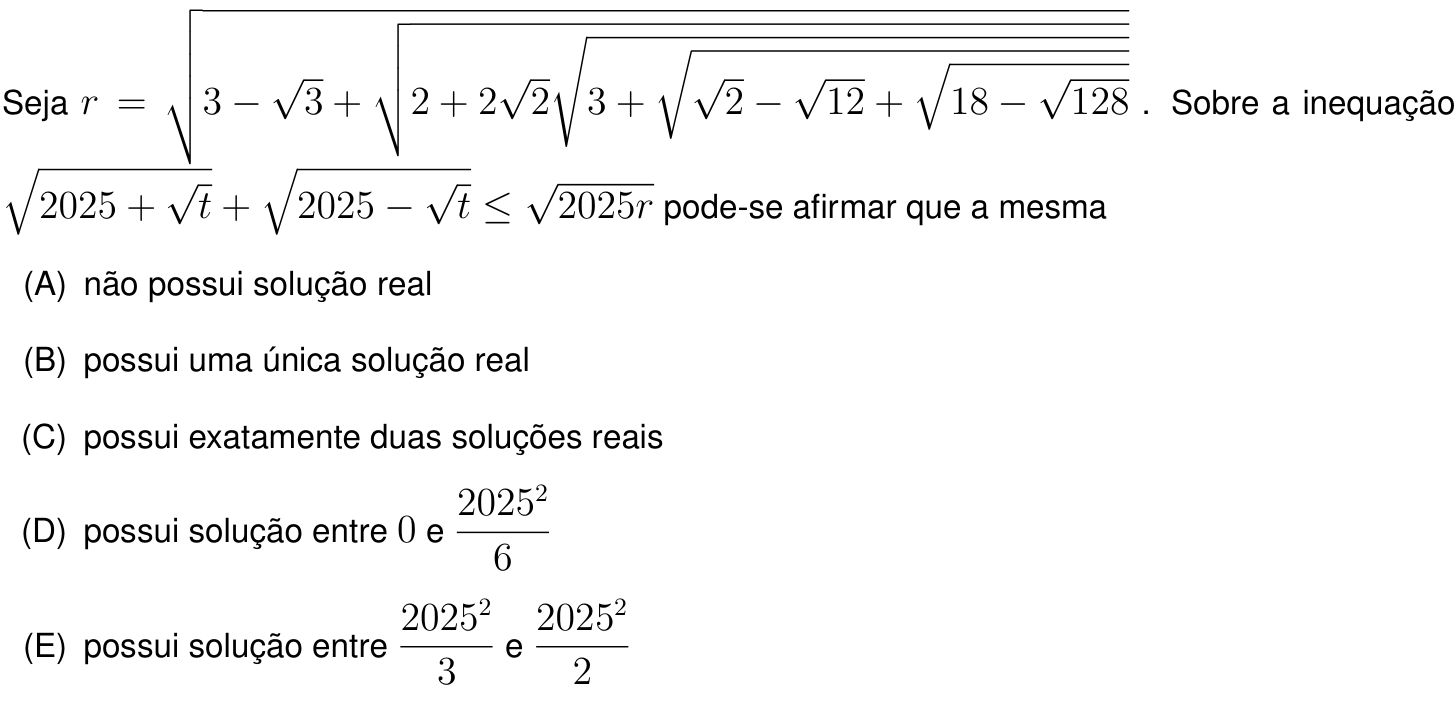 Questão 10 no caderno Prova objetiva do IME 2025