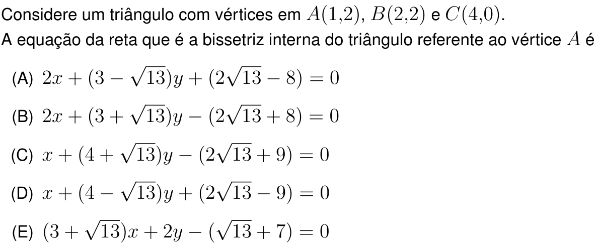 Questão 12 no caderno Prova objetiva do IME 2025