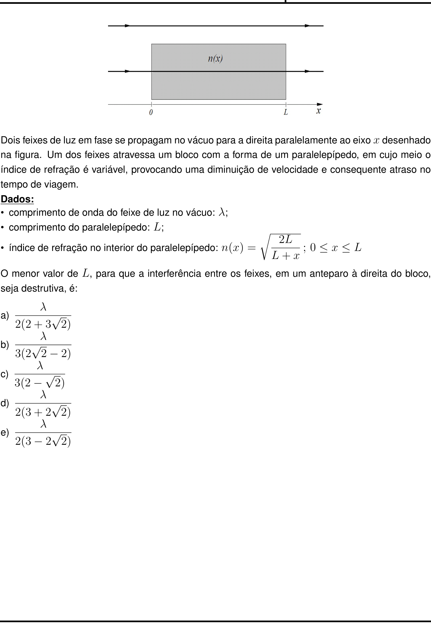 Questão 24 no caderno Prova objetiva do IME 2025