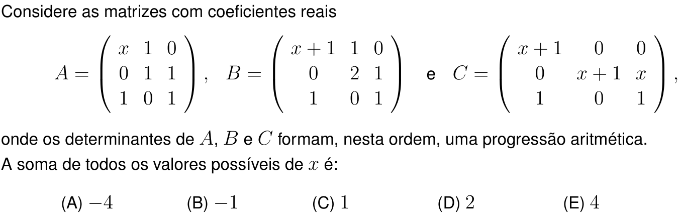 Questão 10 no caderno Prova objetiva do IME 2026