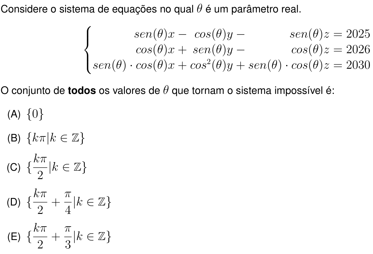 Questão 11 no caderno Prova objetiva do IME 2026