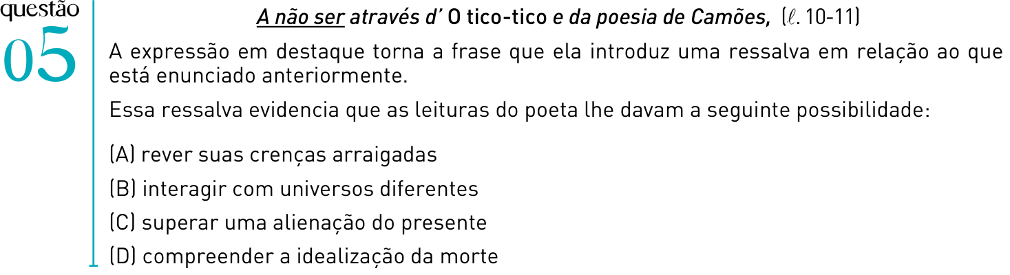 Questão 5 no caderno 1º Exame de Qualificação da UERJ 2012