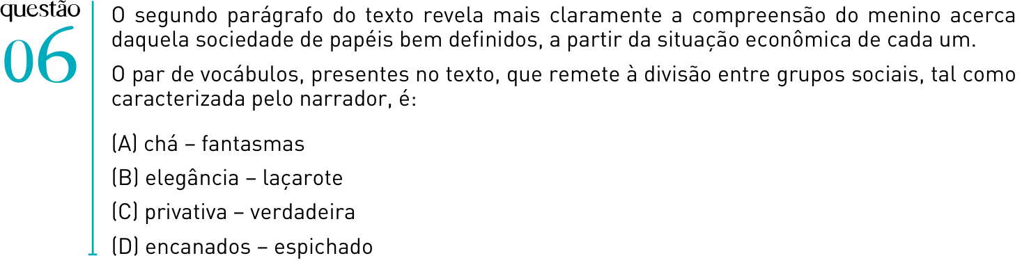 Questão 6 no caderno 1º Exame de Qualificação da UERJ 2012