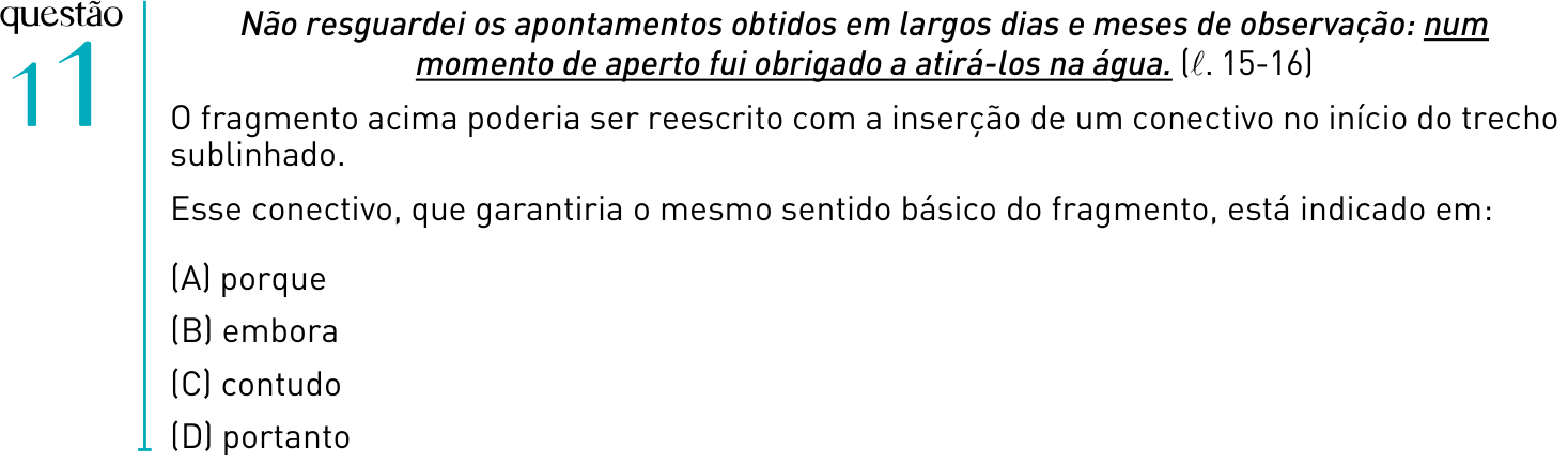 Questão 11 no caderno 1º Exame de Qualificação da UERJ 2012