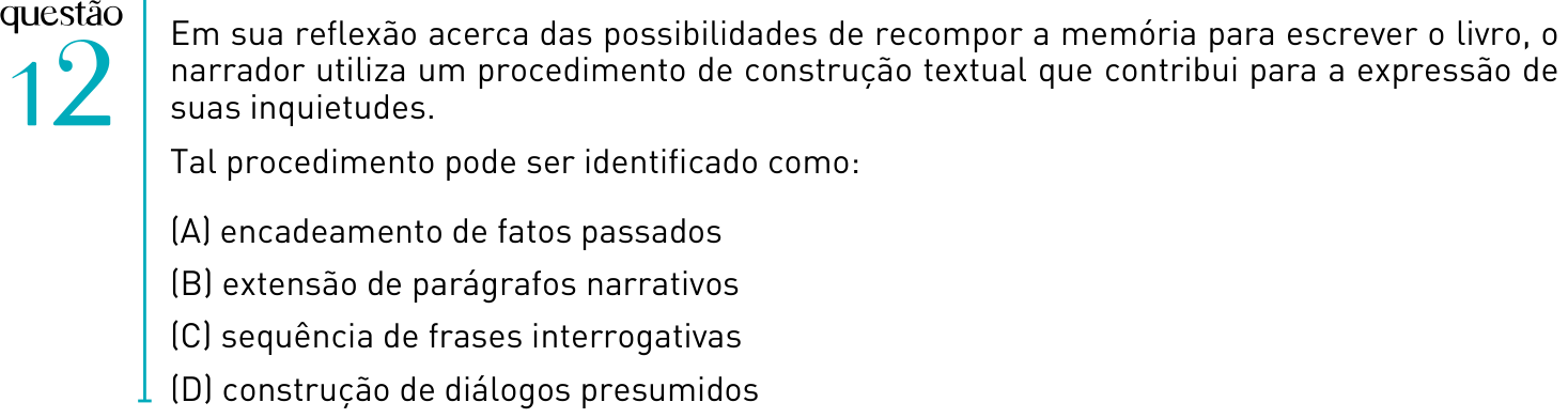 Questão 12 no caderno 1º Exame de Qualificação da UERJ 2012