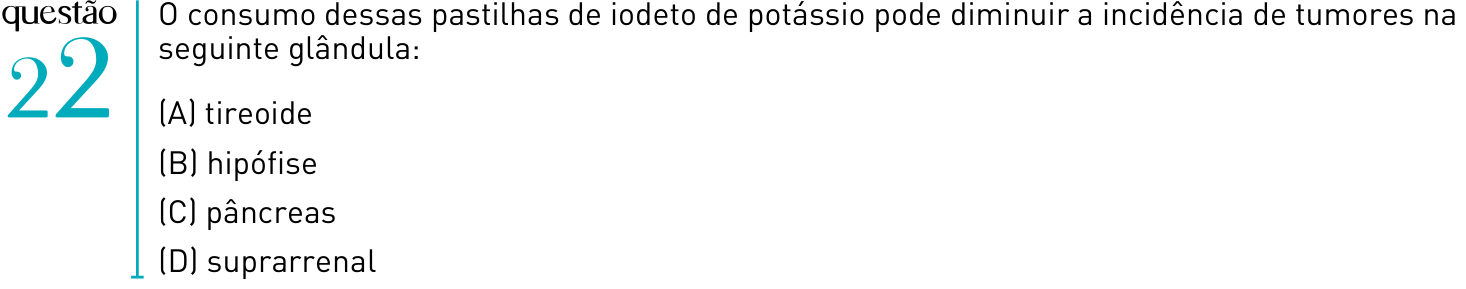 Questão 22 no caderno 1º Exame de Qualificação da UERJ 2012