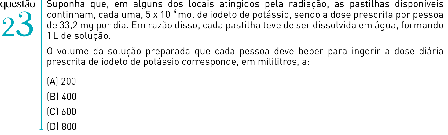 Questão 23 no caderno 1º Exame de Qualificação da UERJ 2012