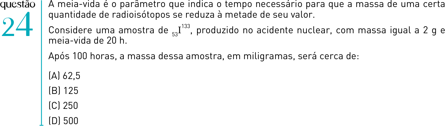 Questão 24 no caderno 1º Exame de Qualificação da UERJ 2012