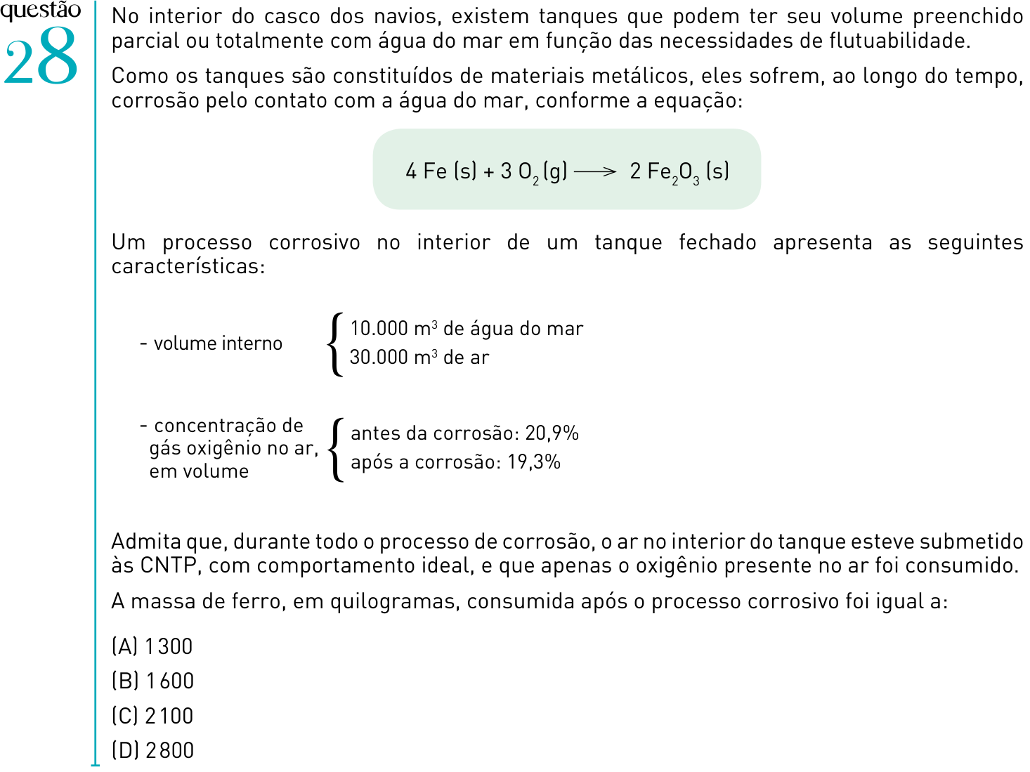 Questão 28 no caderno 1º Exame de Qualificação da UERJ 2012