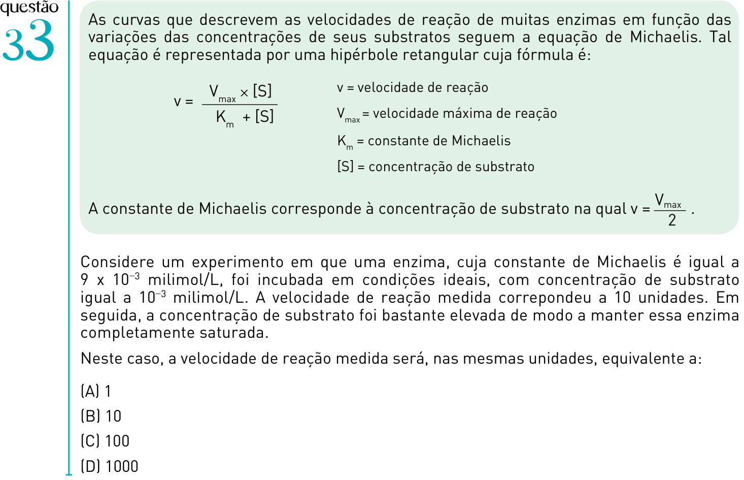 Questão 33 no caderno 1º Exame de Qualificação da UERJ 2012