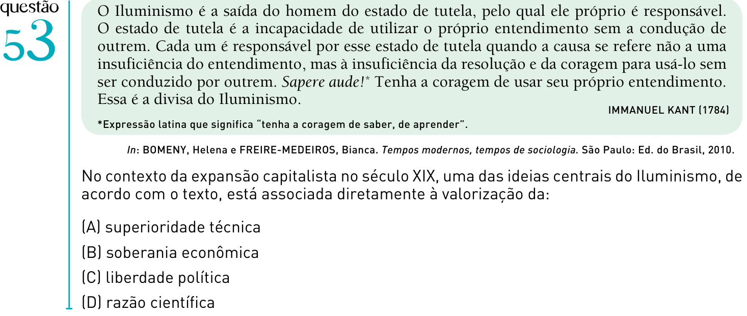 Questão 53 no caderno 1º Exame de Qualificação da UERJ 2012