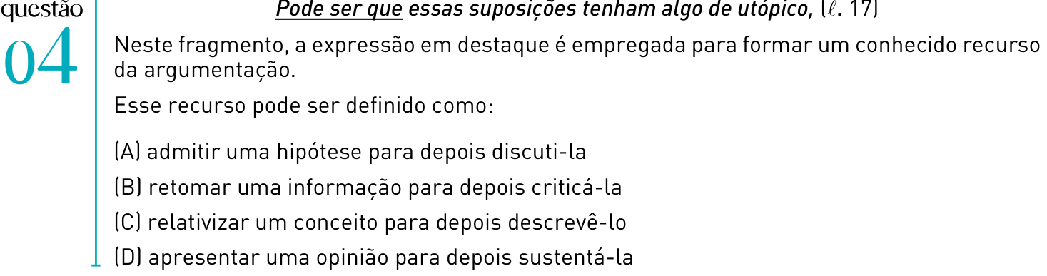 Questão 4 no caderno 2º Exame de Qualificação da UERJ 2012