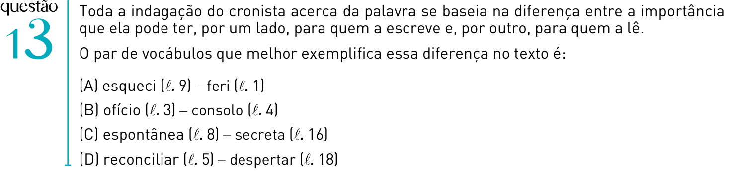 Questão 13 no caderno 2º Exame de Qualificação da UERJ 2012